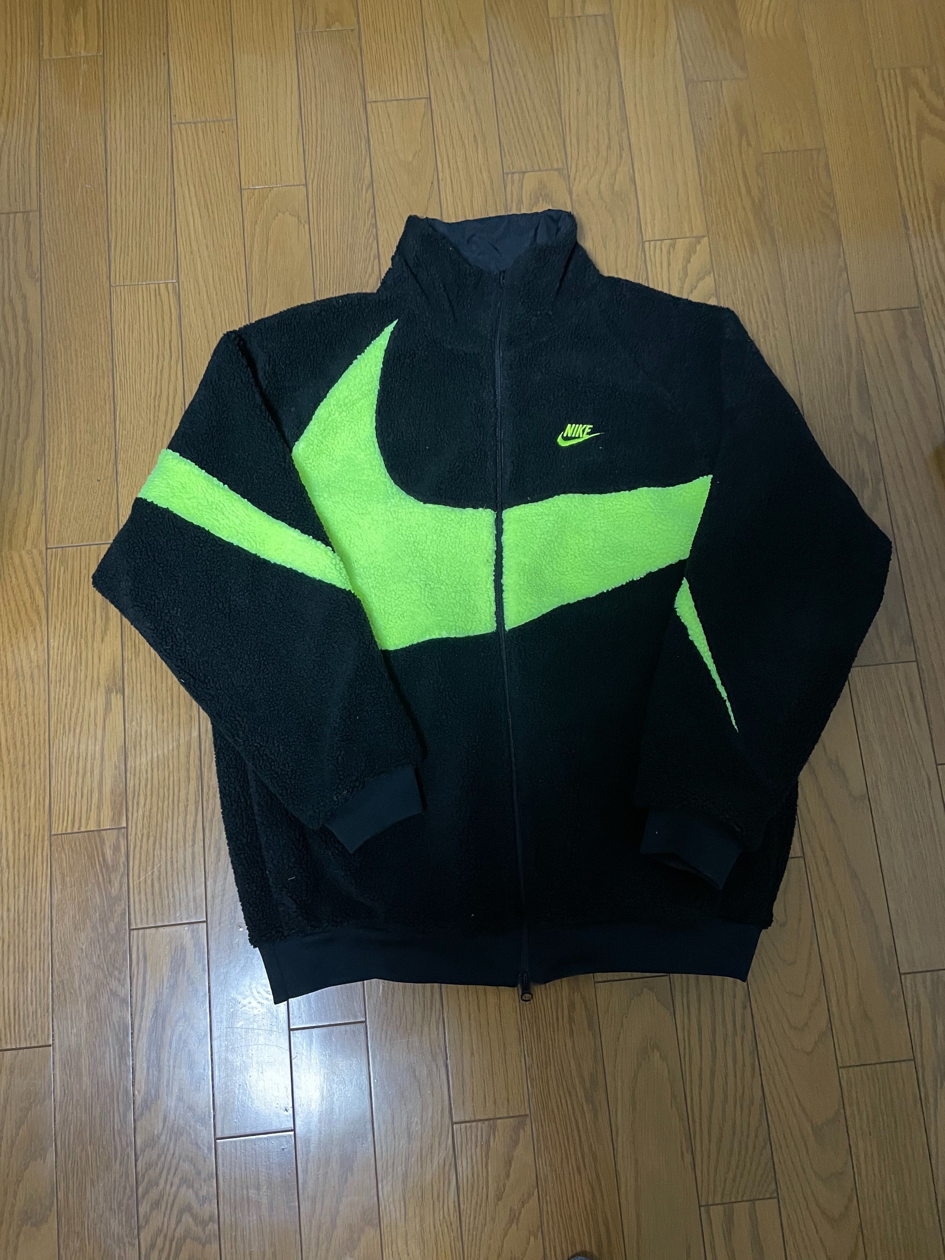 Nike Big Swoosh Reversible Boa Jacket"Black Neon"