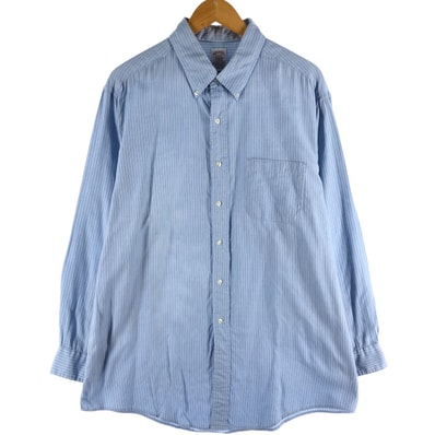 古着 80~90年代 ブルックスブラザーズ Brooks Brothers MAKERS 長袖 ボタンダウンストライプシャツ USA製 メンズXL相当/eaa531068