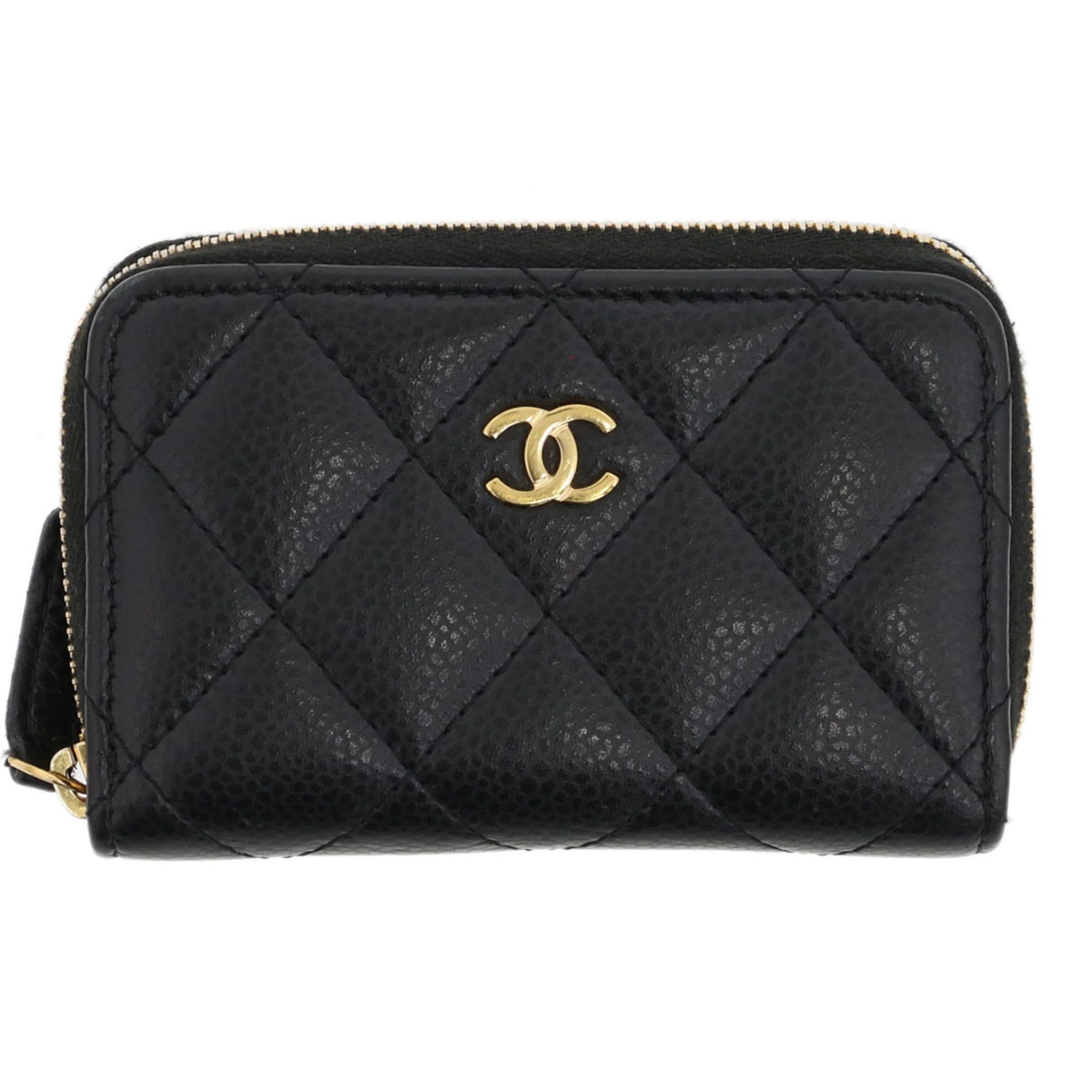 【再値下げ】CHANEL シャネル クラシック ジップ コインパース コインケース AP0216 キャビアスキン ブラック ゴールド金具  レディース【中古】