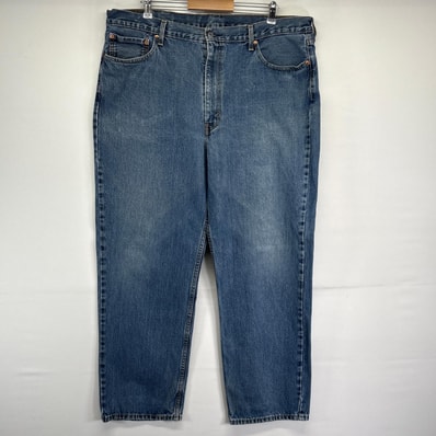 古着 リーバイス Levi's デニムパンツ 550 テーパード ジーンズ ジーパン 長ズボン 大きいサイズ w42 L32 ブルー メンズ