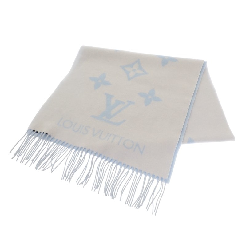 ルイヴィトン LOUIS VUITTON マフラー ホワイト【中古】【Aランク】