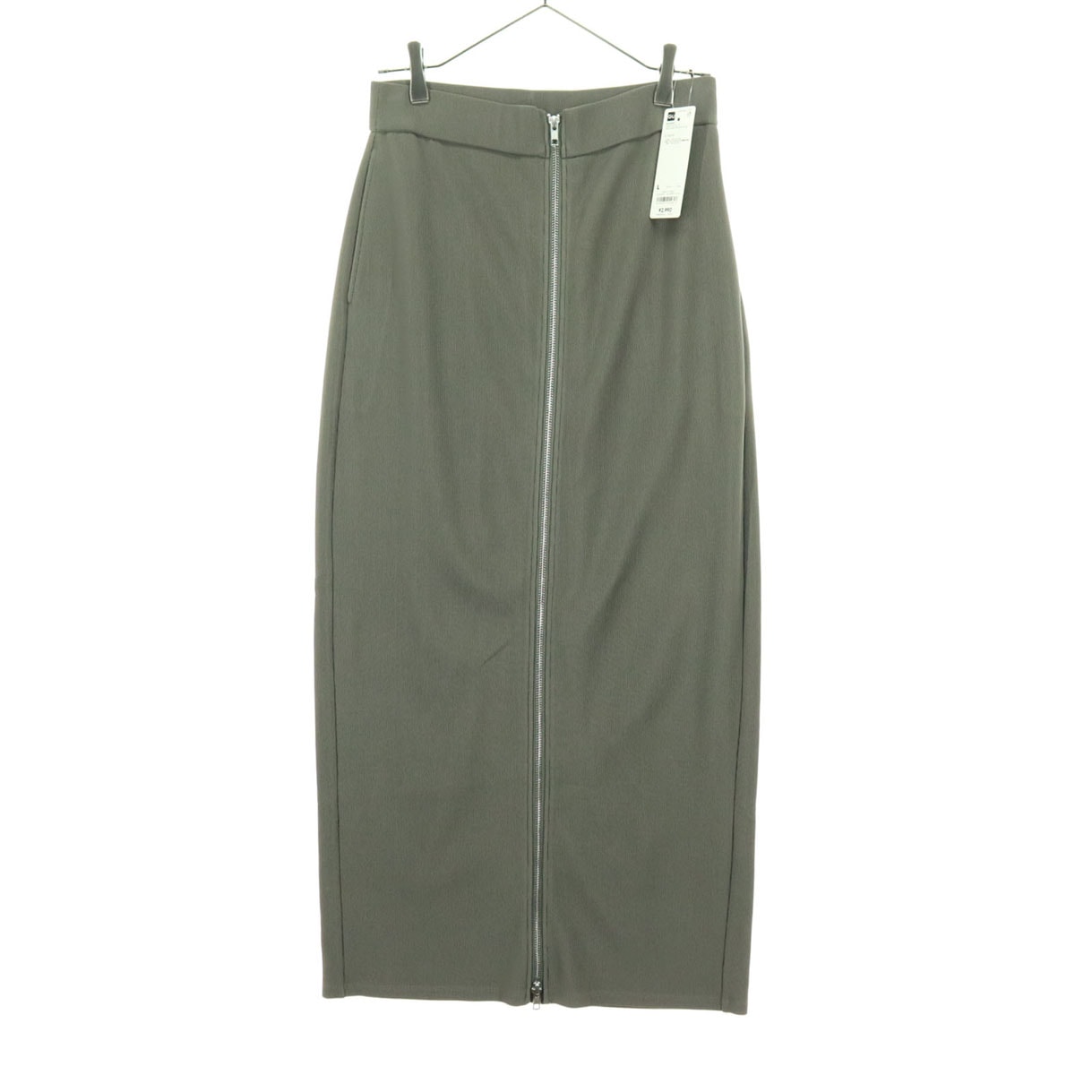 GU ジーユー ロング丈 フロントジップ スカート L グレー