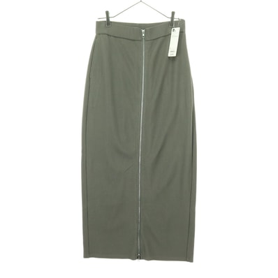 GU ジーユー ロング丈 フロントジップ スカート L グレー