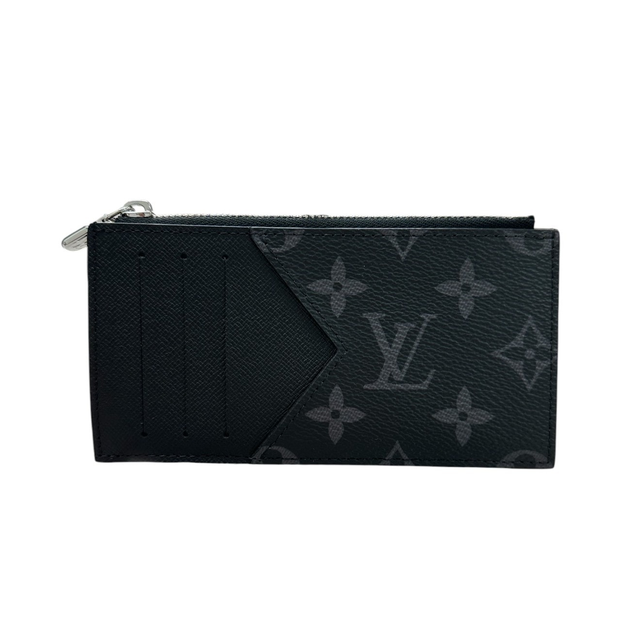 超美品 LOUIS VUITTON ルイヴィトン モノグラム エクリプス ブラック シルバー金具 PVC コインケース カードホルダー S1-00141 【中古】