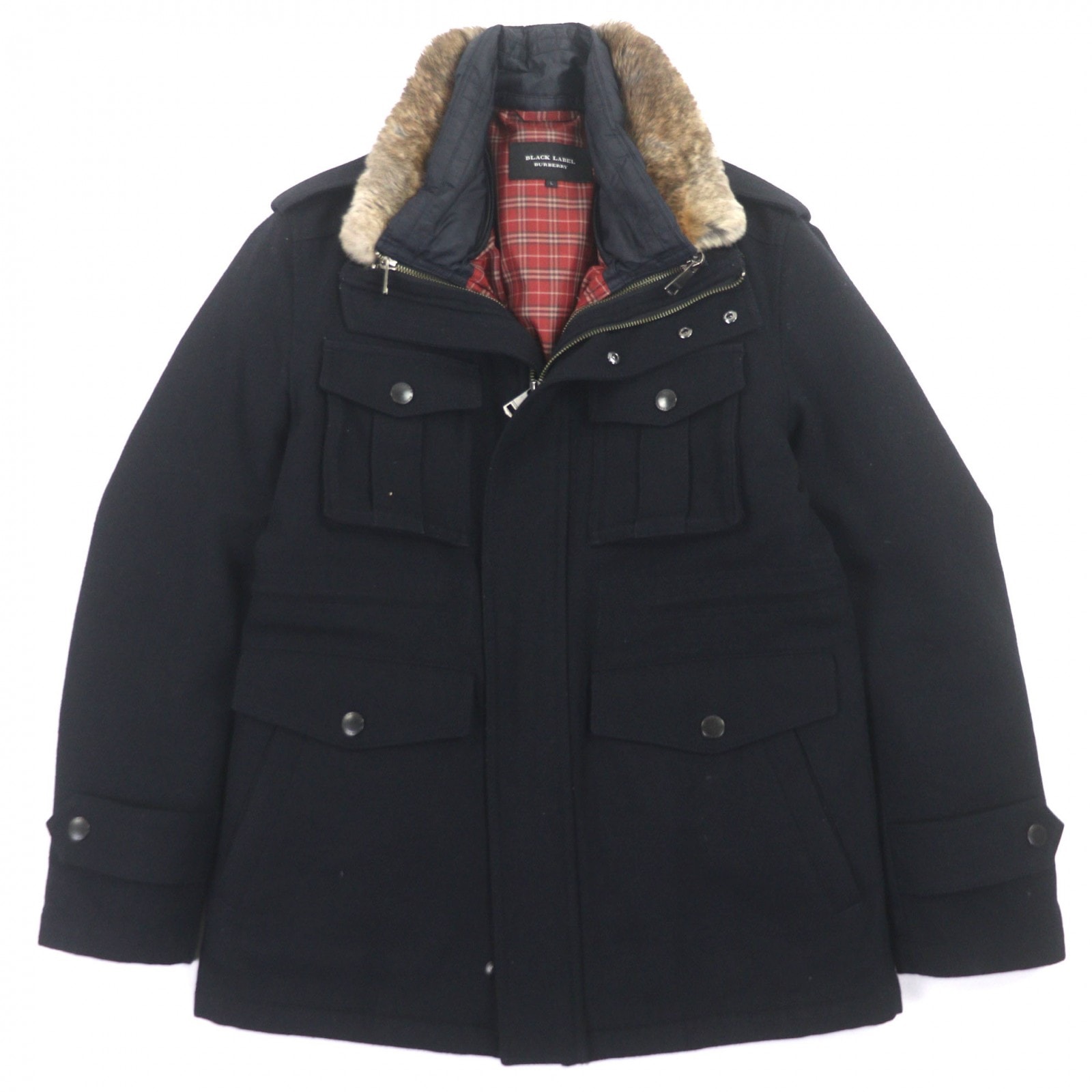 良品 バーバリーブラックレーベル ダウンコート ブラック メンズ L