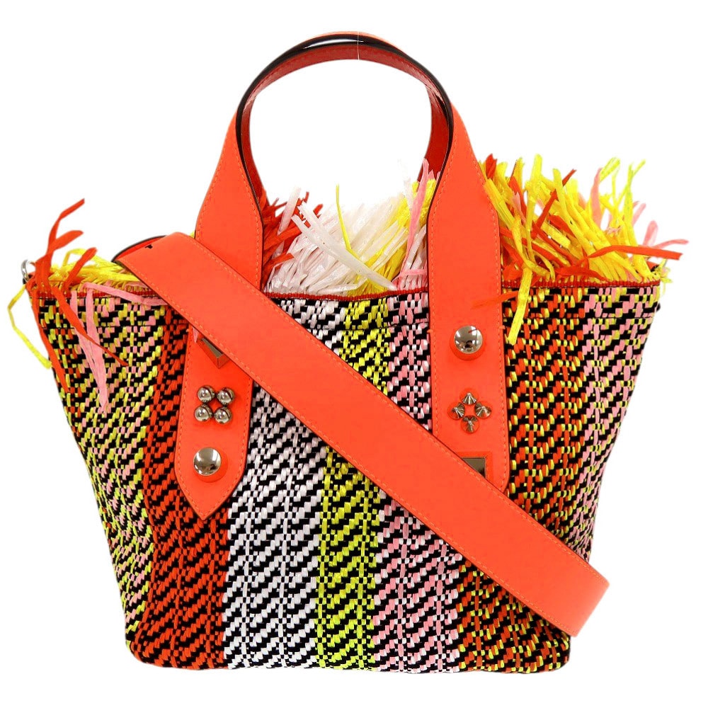 クリスチャンルブタン  フランジバス  2WAY ラフィア レザー