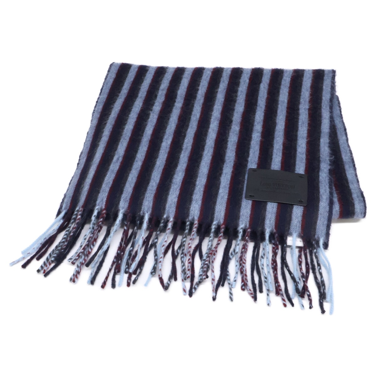 ルイヴィトン M71985 ラムウール/カシミヤ ストライプ フリンジ