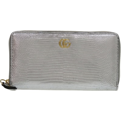 グッチ GGマーモント リザード ジップアラウンドウォレット