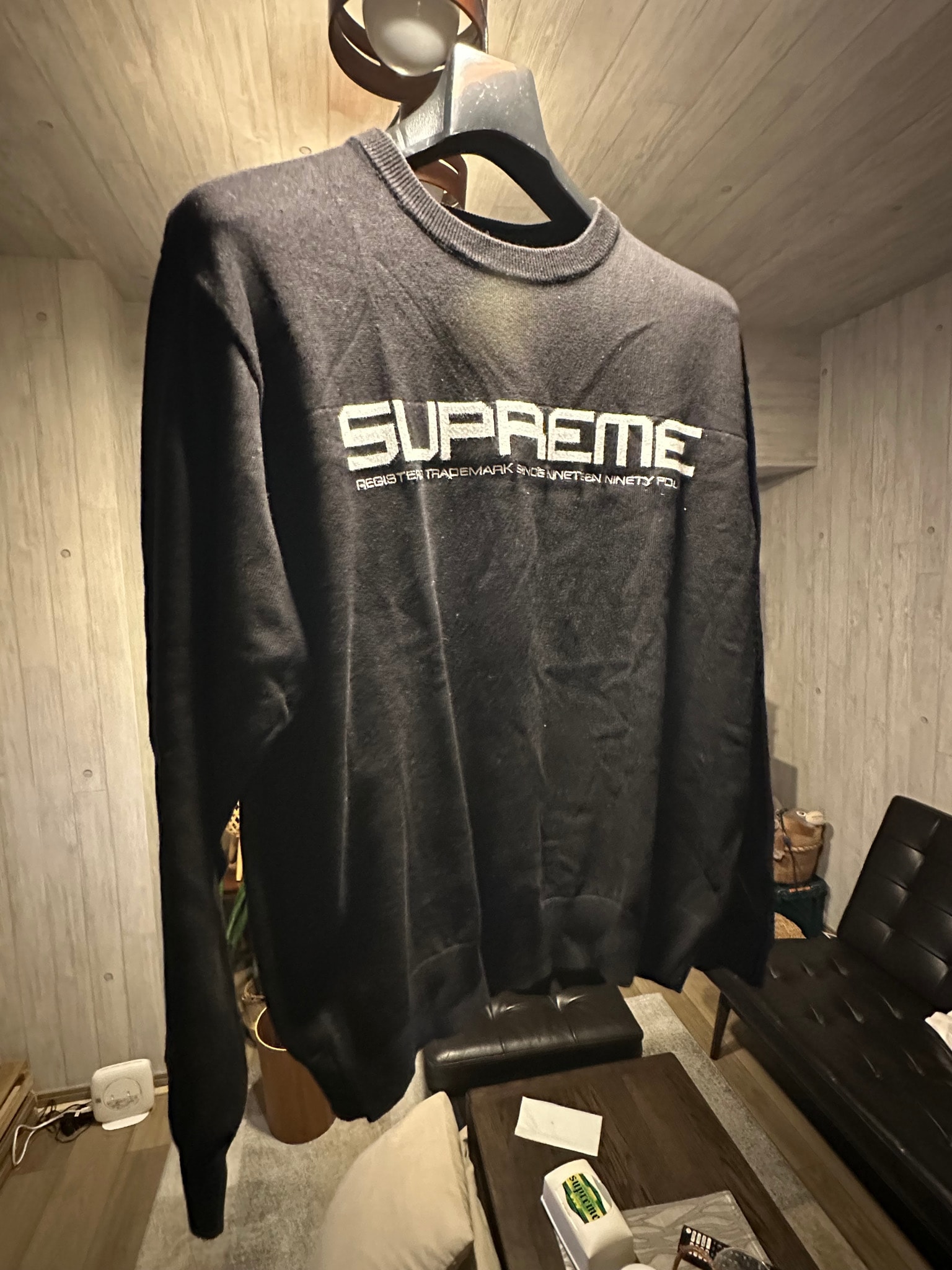 supreme コットンニット セーター ブラック