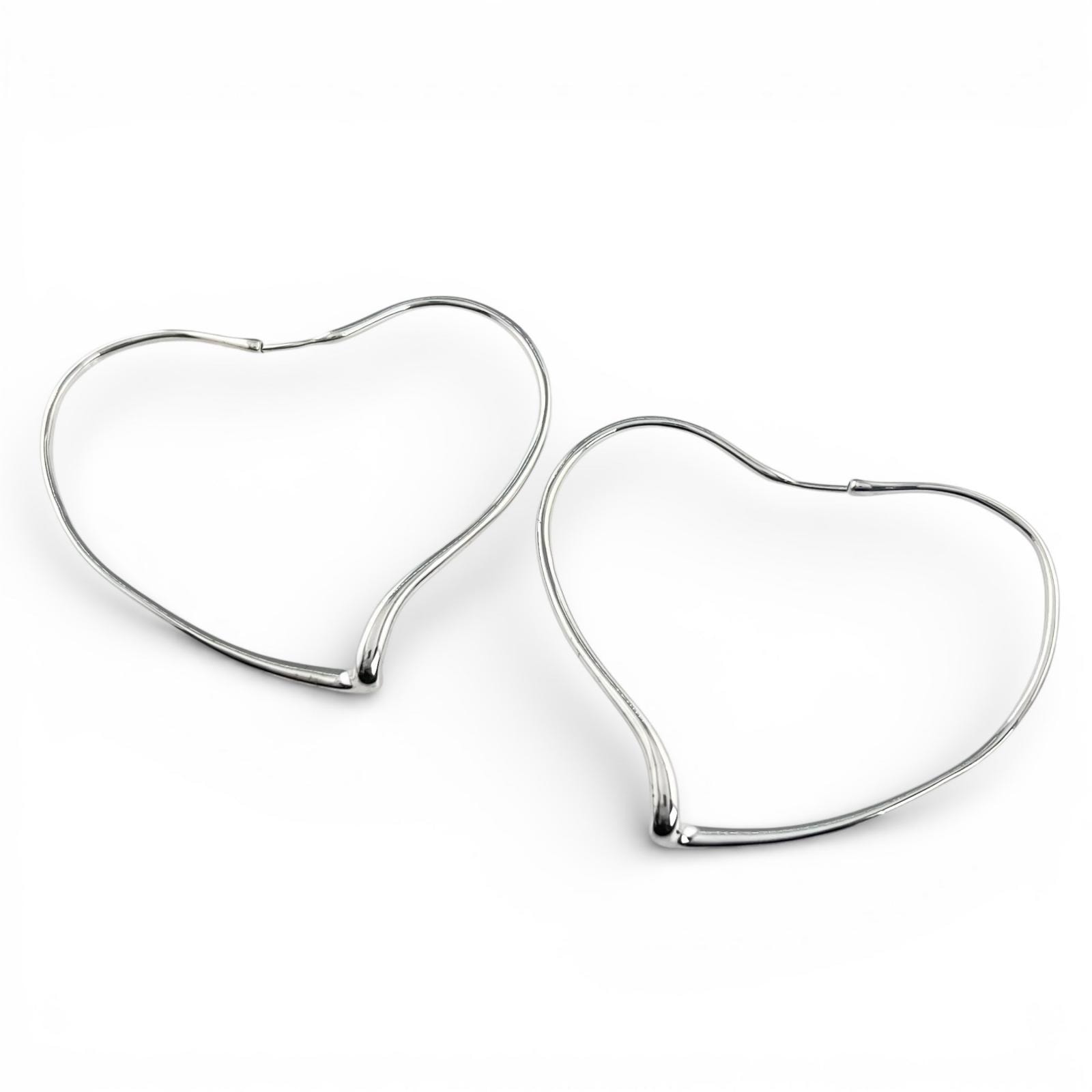 美品 ティファニー オープンハート ピアス シルバー レディース