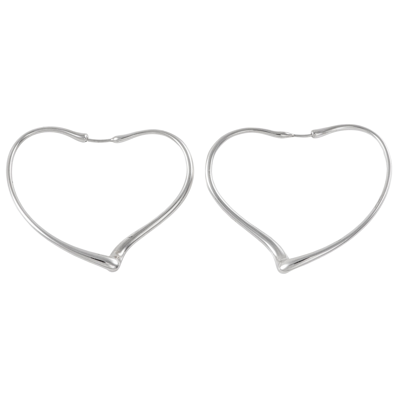 TIFFANY&Co. ティファニー オープンハート フープ ピアス ミディアム スターリングシルバー シルバー【中古】