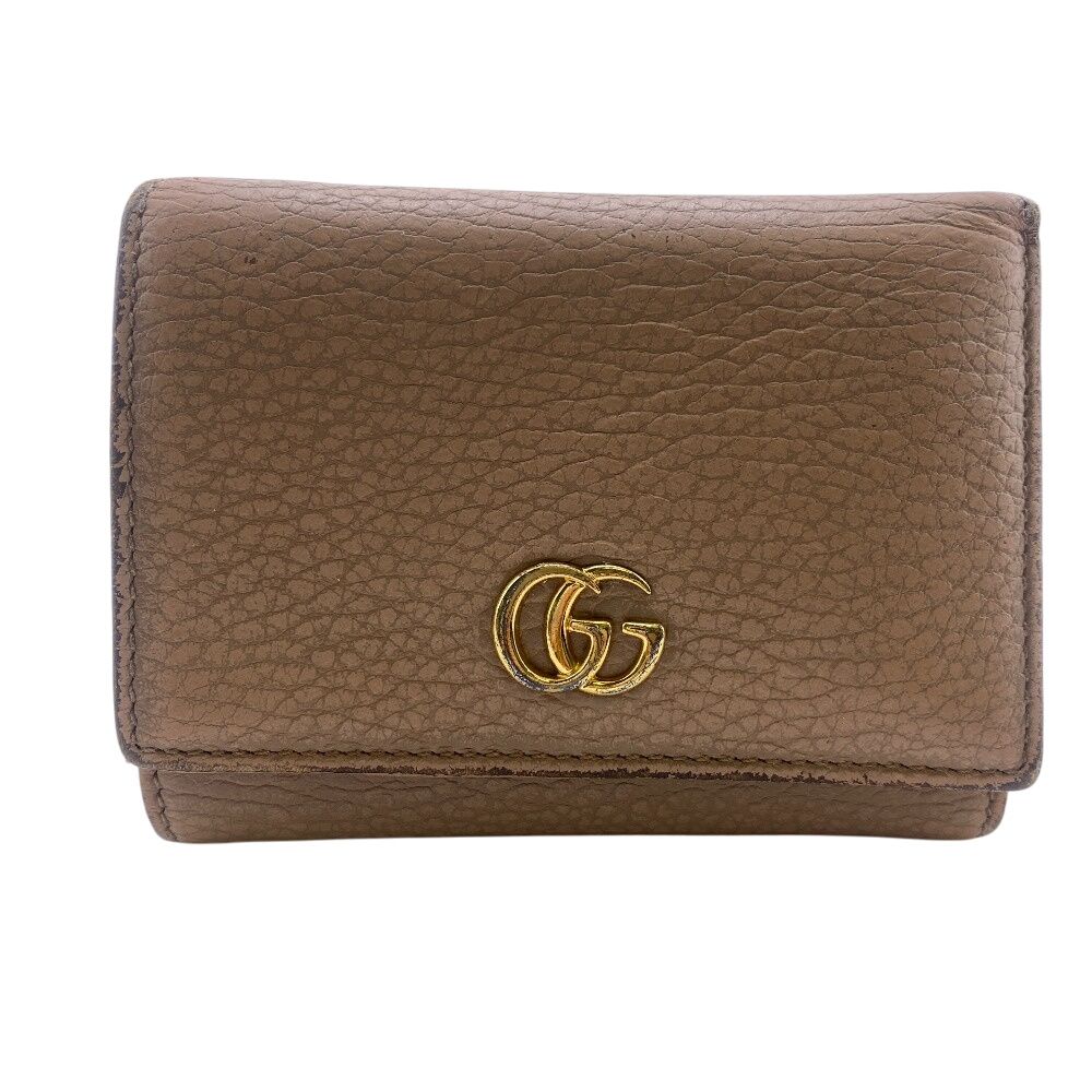 グッチ GUCCI 三つ折り財布 GGマーモント ピンク