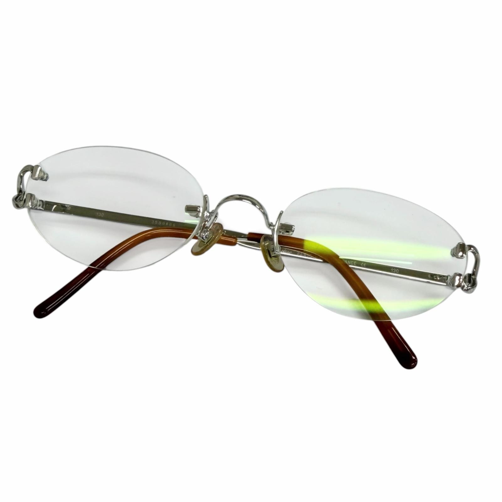美品 カルティエ メガネ シルバー メンズ □20-130