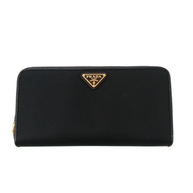 PRADA プラダ ラウンドファスナー長財布 長財布 1ML506 ナイロン ブラック  レディース【中古】