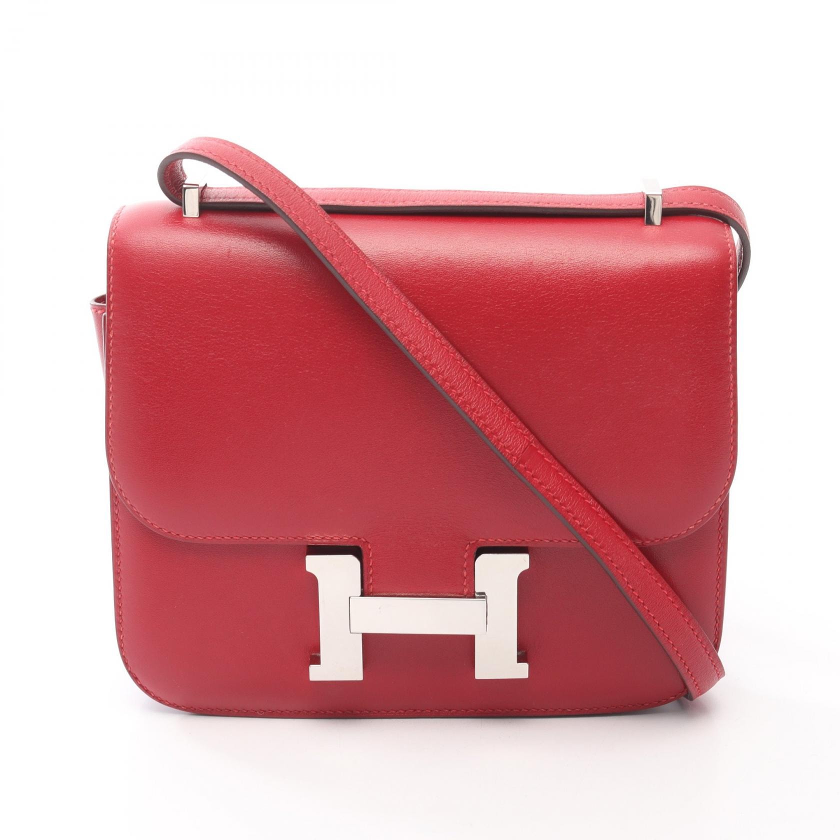 エルメス HERMES コンスタンス3 ミニ ショルダーバッグ バッグ レザー ヴォータデラクト ヴォータデラクト ルージュガランス A刻印(2017年製造) レディース レッド系 【中古】