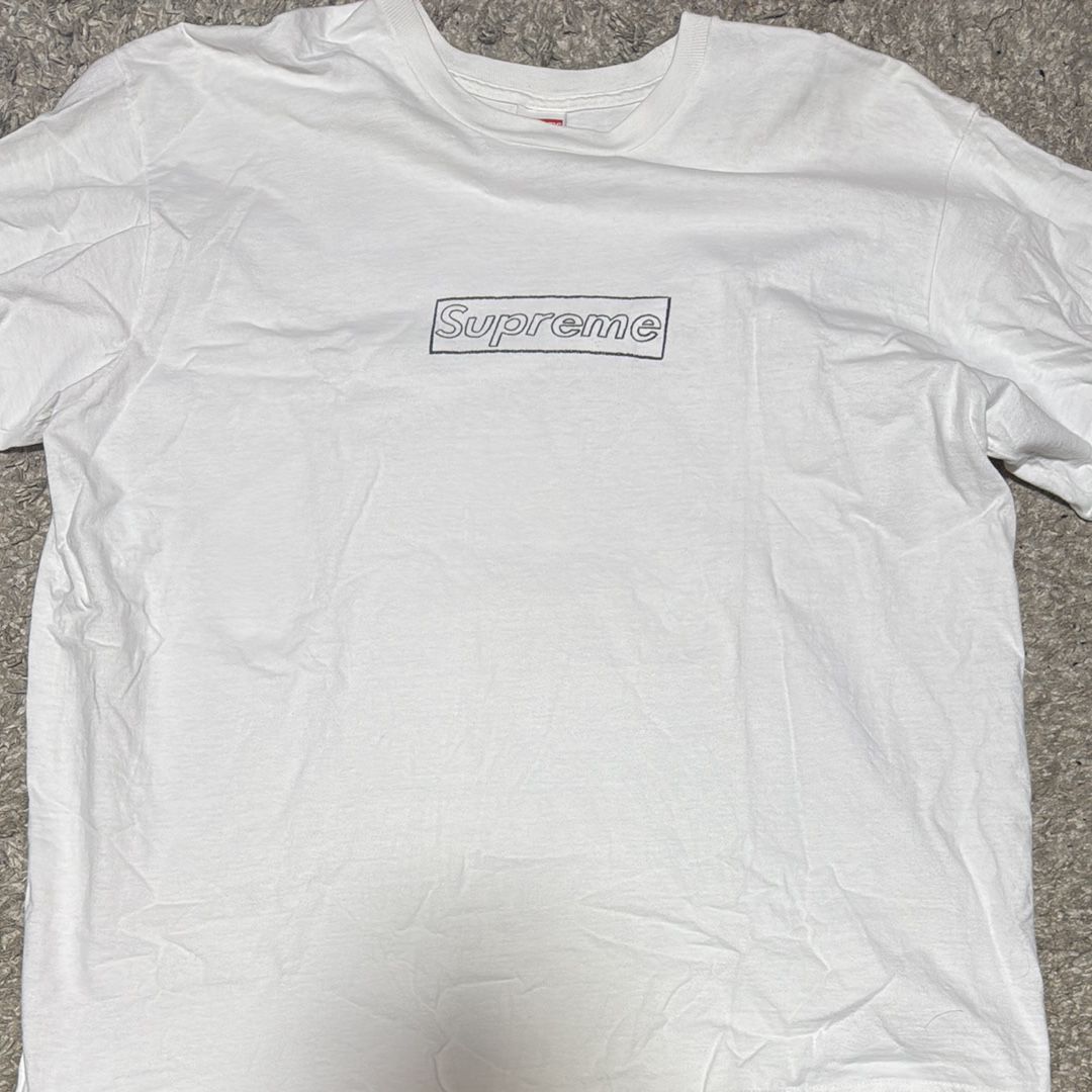 Supreme KAWS Chalk Logo Tee "White"