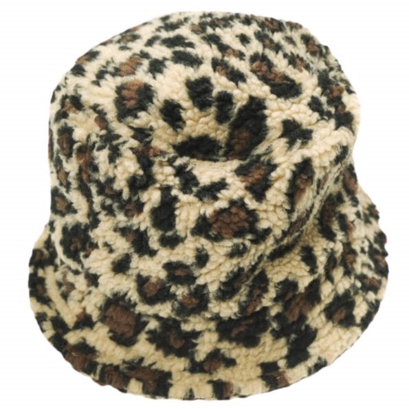 BLACK EYE PATCH ブラックアイパッチ OG Label Leopard Boa Bucket Hat レオパードボアバケットハット S/M Brown 帽子 g24318