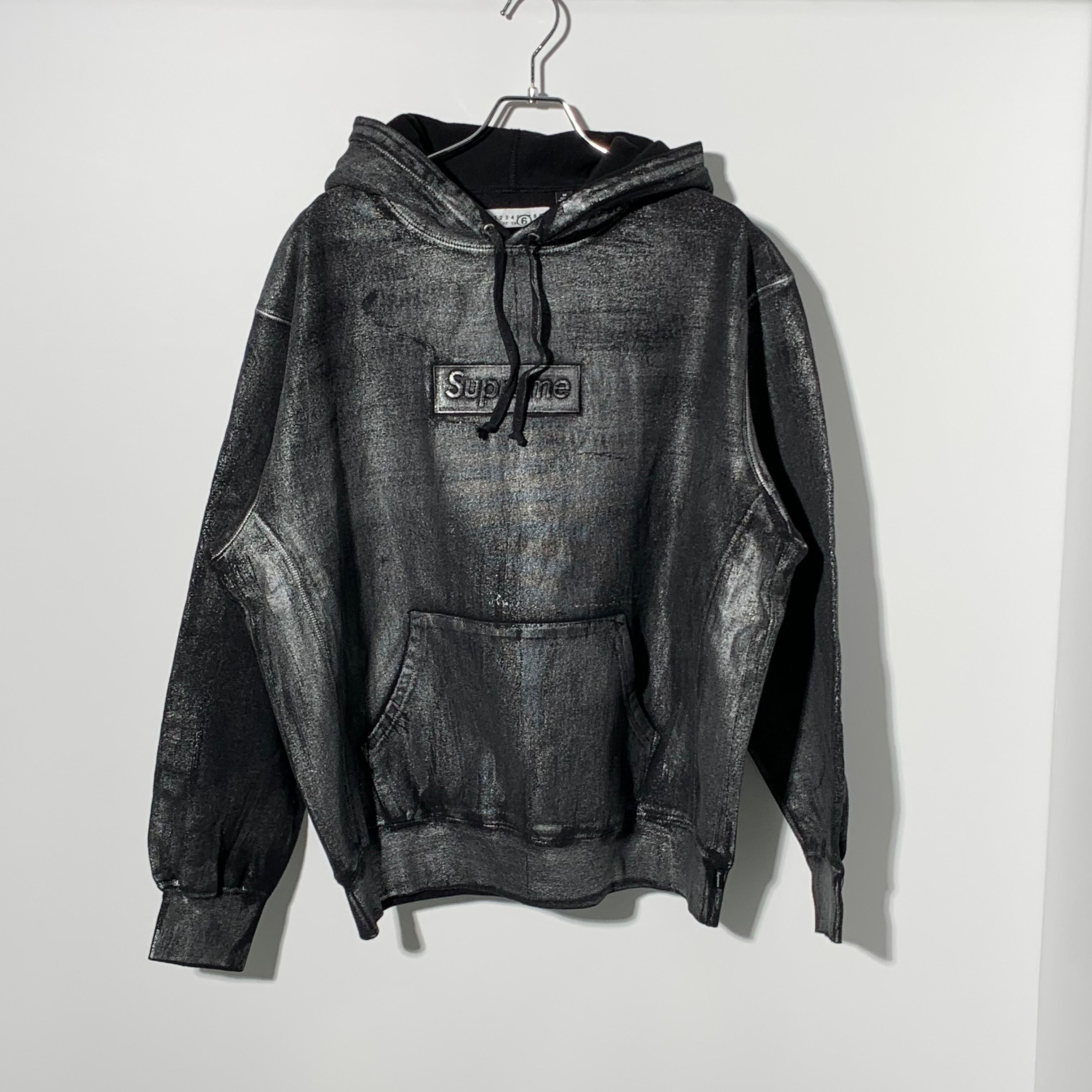 Supreme x MM6 Maison Margiela Foil Box Logo Hooded Sweatshirt "Black"
