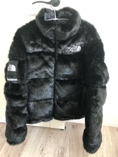 Supreme x The North Face Faux Fur Nuptse Jacket "Black"