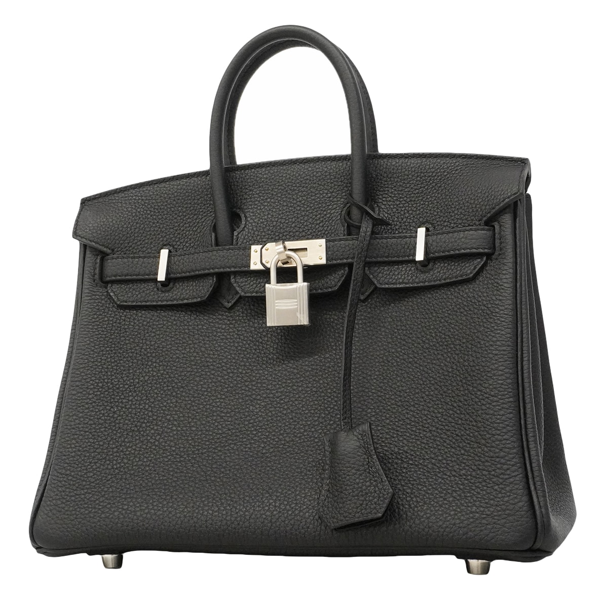 【6ge5466-g】エルメス ハンドバッグ バーキン25 トゴ ブラック シルバー金具 K刻印【中古】レディース