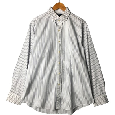 古着 ラルフローレン Ralph Lauren POLO by Ralph Lauren REGENT CUSTOM FIT ワイドカラー 長袖 コットンストライプシャツ メンズXL相当/eaa575501