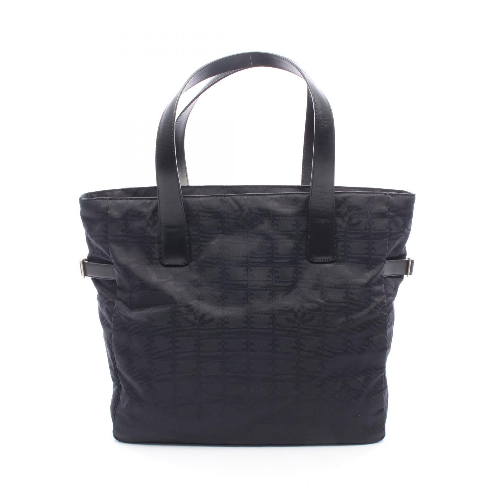 シャネル CHANEL ニュートラベルラインGM トートバッグ バッグ レザー ナイロンキャンバス レディース ブラック系 A15825 【中古】