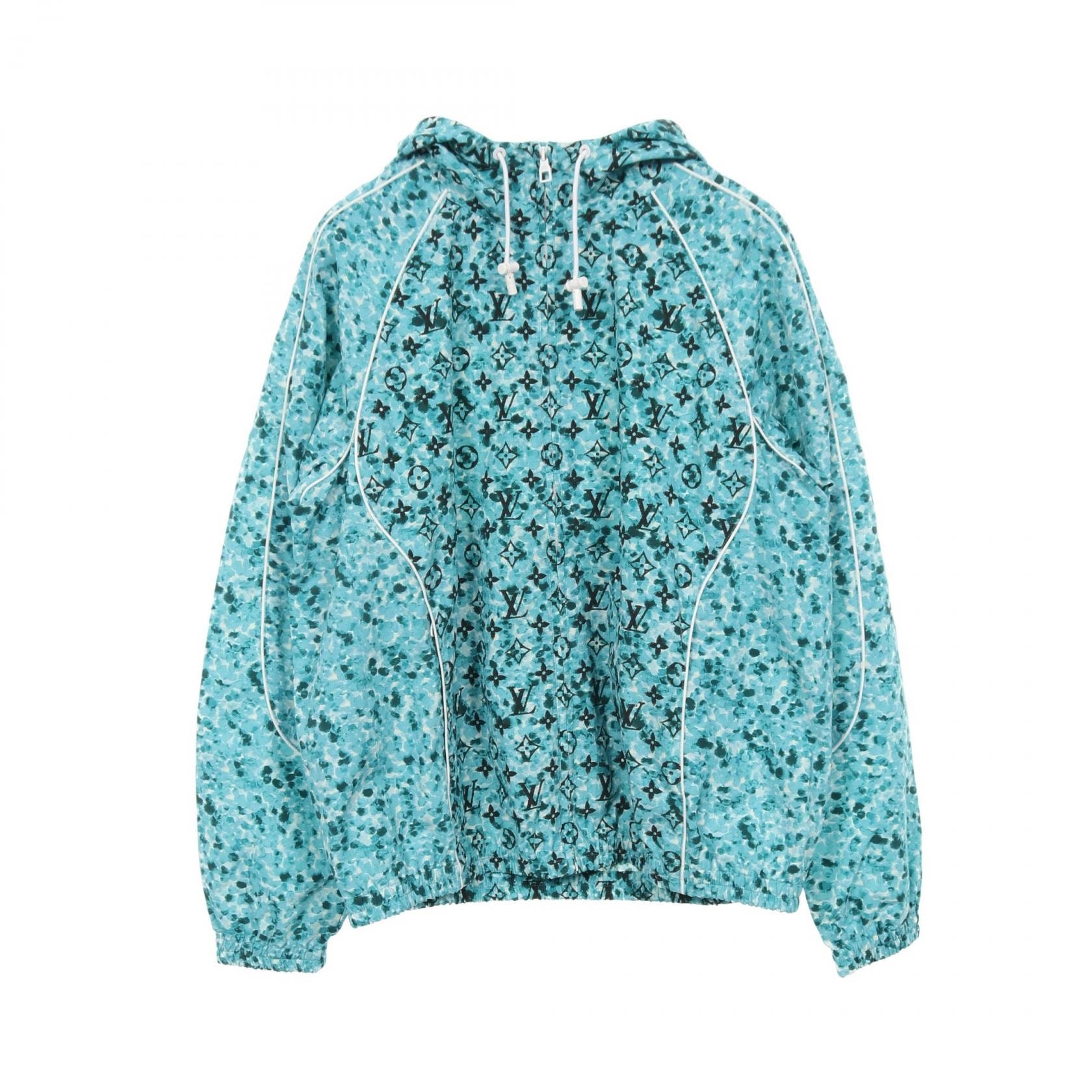ルイ・ヴィトン LOUIS VUITTON モノグラム プリンテッド ウインドブレーカー マウンテンパーカー 衣料品 アウター ナイロン メンズ ブルー系 / ホワイト系 【中古】