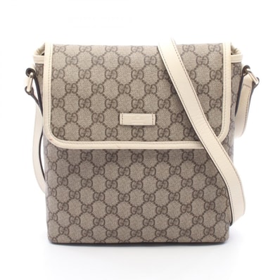 グッチ GUCCI GGスプリーム ショルダーバッグ バッグ PVCコーティングキャンバス レザー レディース ベージュ系 / ブラウン系 / アイボリー系 223666 【中古】