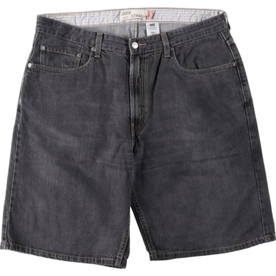 古着 00年代 リーバイス Levi's 569 LOOSE STRAIGHT ブラックデニムショーツ ハーフパンツ メンズw38相当/eaa620252