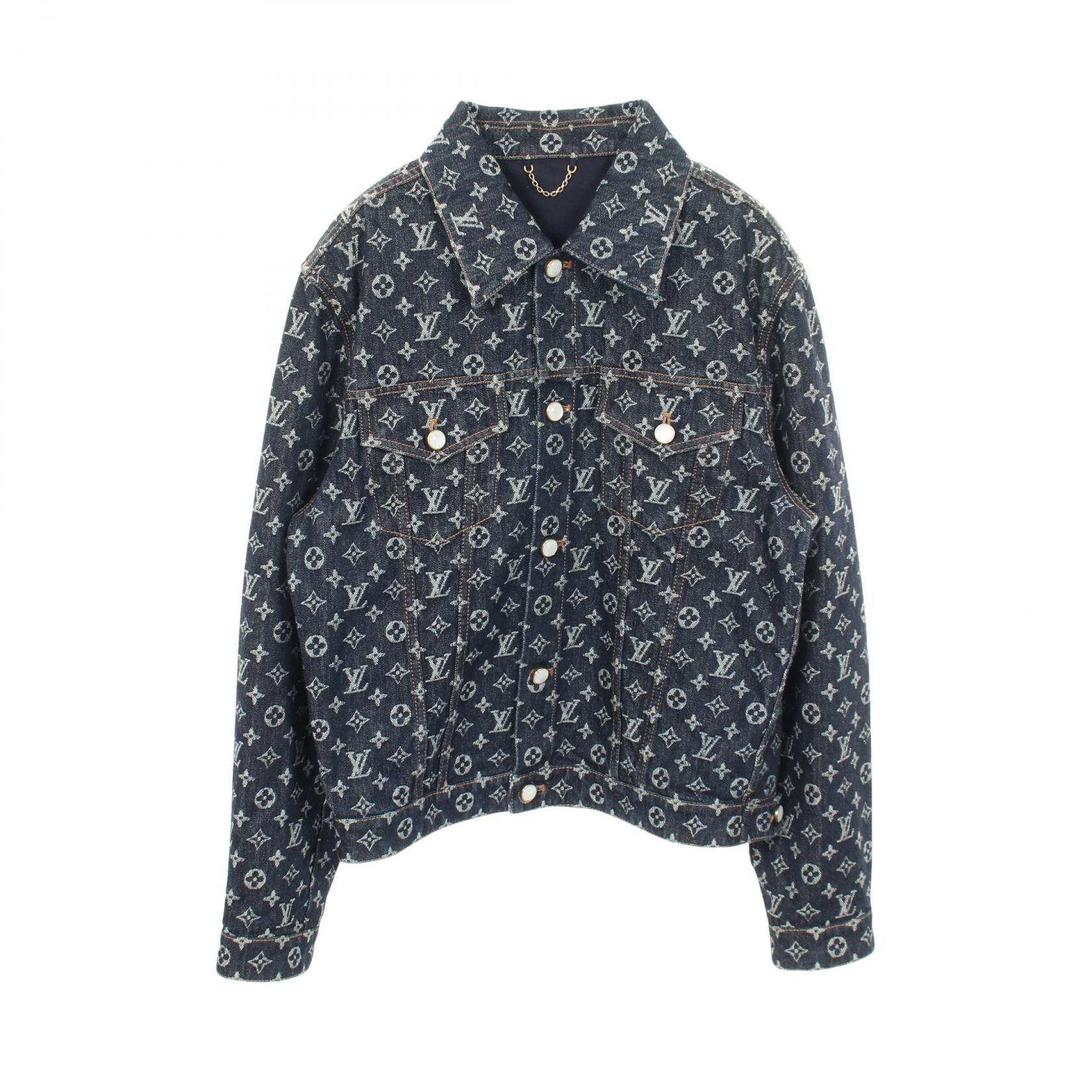 ルイ・ヴィトン LOUIS VUITTON モノグラムジャガード デニムジャケット 衣料品 アウター コットン メンズ ネイビー系 RM242M UZD HRA79W 【中古】