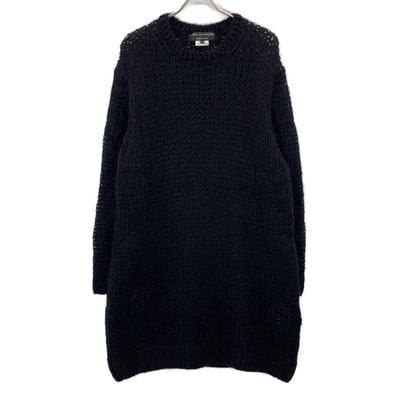 コムデギャルソンオムプリュス ブラック オーバーサイズ ローゲージ モヘア ロングニット S