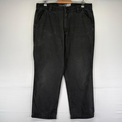 古着 カーハート Carhartt ダック パンツ ダックパンツ ツールポケット ジッパーフライ ワンポイントロゴ w38 L30 グレー系 メンズ