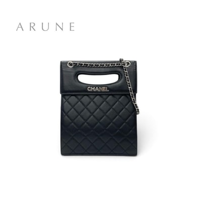 シャネル CHANEL バッグ ショルダーバッグ ブラック シルバー デリバリー カットアウトハンドル ココマーク マトラッセ チェーン 2way ハンドバッグ