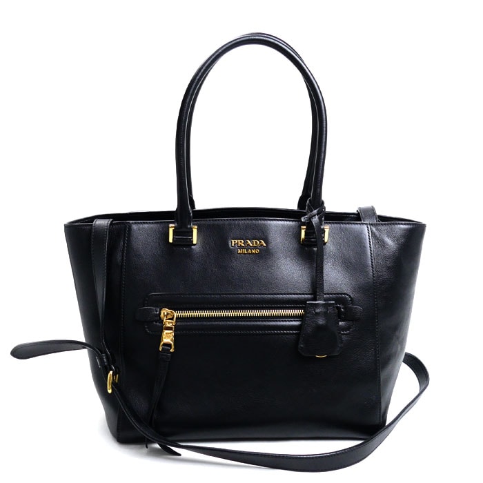 PRADA プラダ 2Wayショルダーバッグ ブラック 1BG227 レディース【中古】