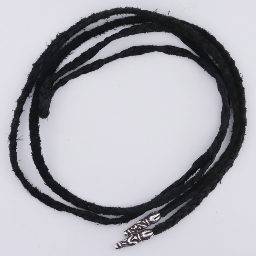Chrome Hearts Tiny Scroll Leather Blade Chip "Silver"