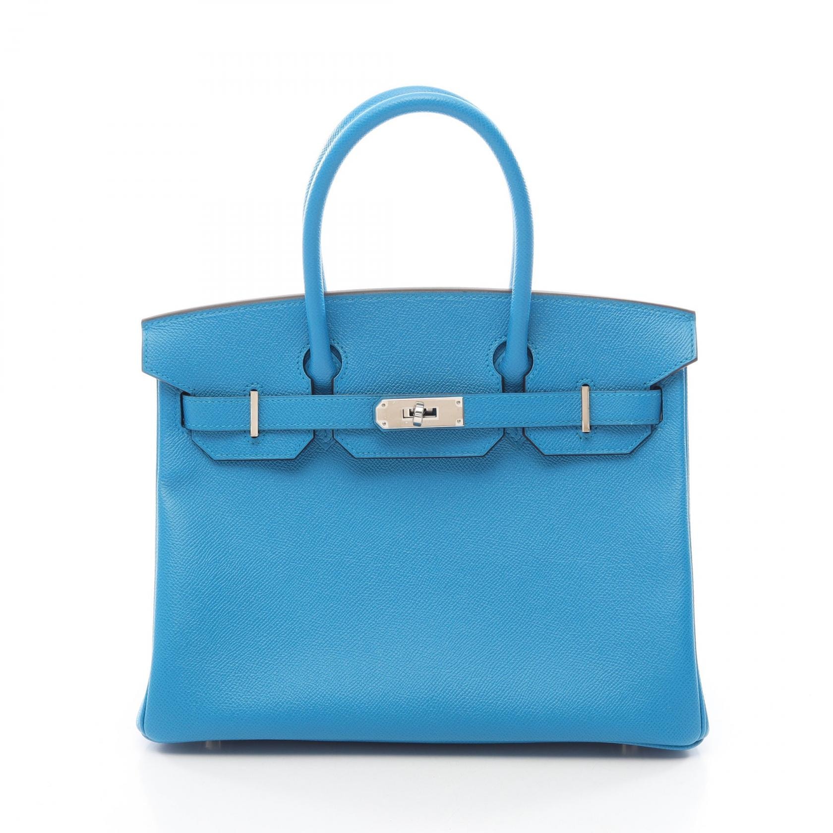 エルメス HERMES バーキン30 ブルーザンジバル ハンドバッグ バッグ ヴォーエプソン ヴォーエプソン A刻印(2017年製造) レディース ブルー系 【中古】