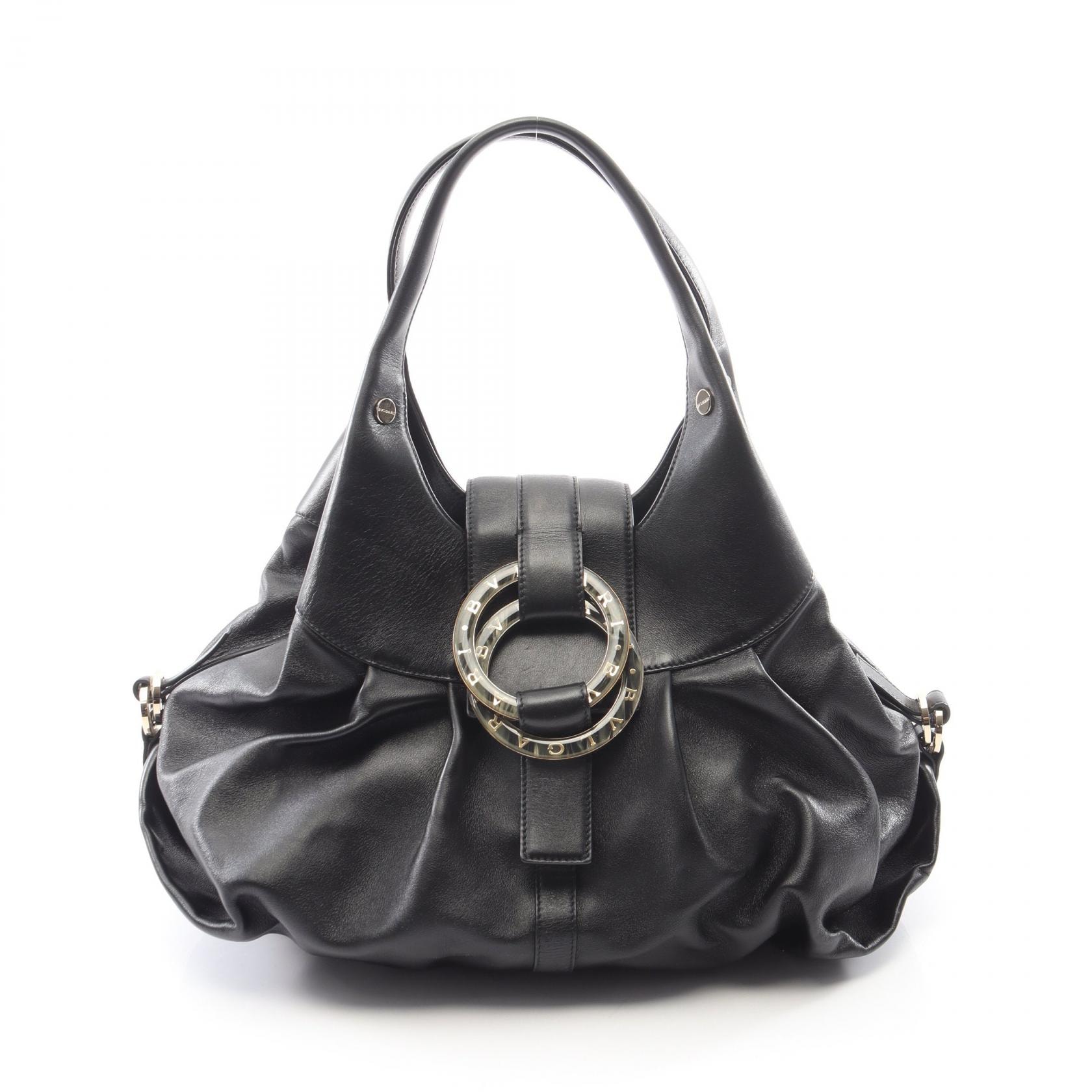 ブルガリ BVLGARI チャンドラ ハンドバッグ バッグ レザー レディース ブラック系 【中古】