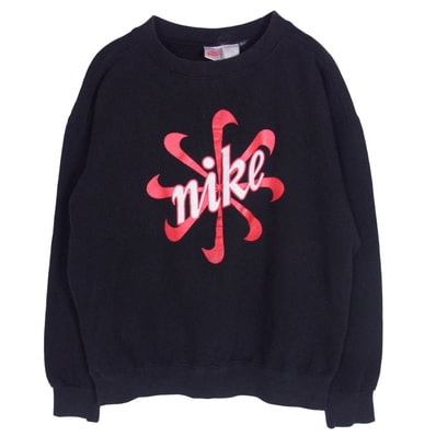 NIKE ナイキ スウェット Vintage ヴィンテージ 90s 銀タグ 風車ロゴ スウェット ブラック系 L【中古】
