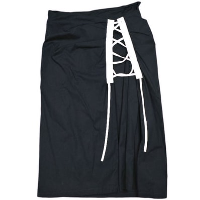 新品 DRIES VAN NOTEN ドリスヴァンノッテン 24SS SIAMO 8329 W.W.SKIRT レースアップラップスカート 241-010828-8329-511 34 MID NIGHT 1000 定価85,800円 ボトムス g24999