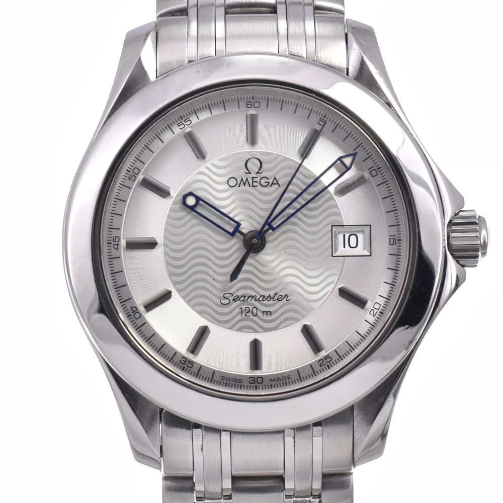 オメガ OMEGA 2511.31 シーマスター120 デイト シルバー クォーツ メンズ 良品 腕時計 Q#149060