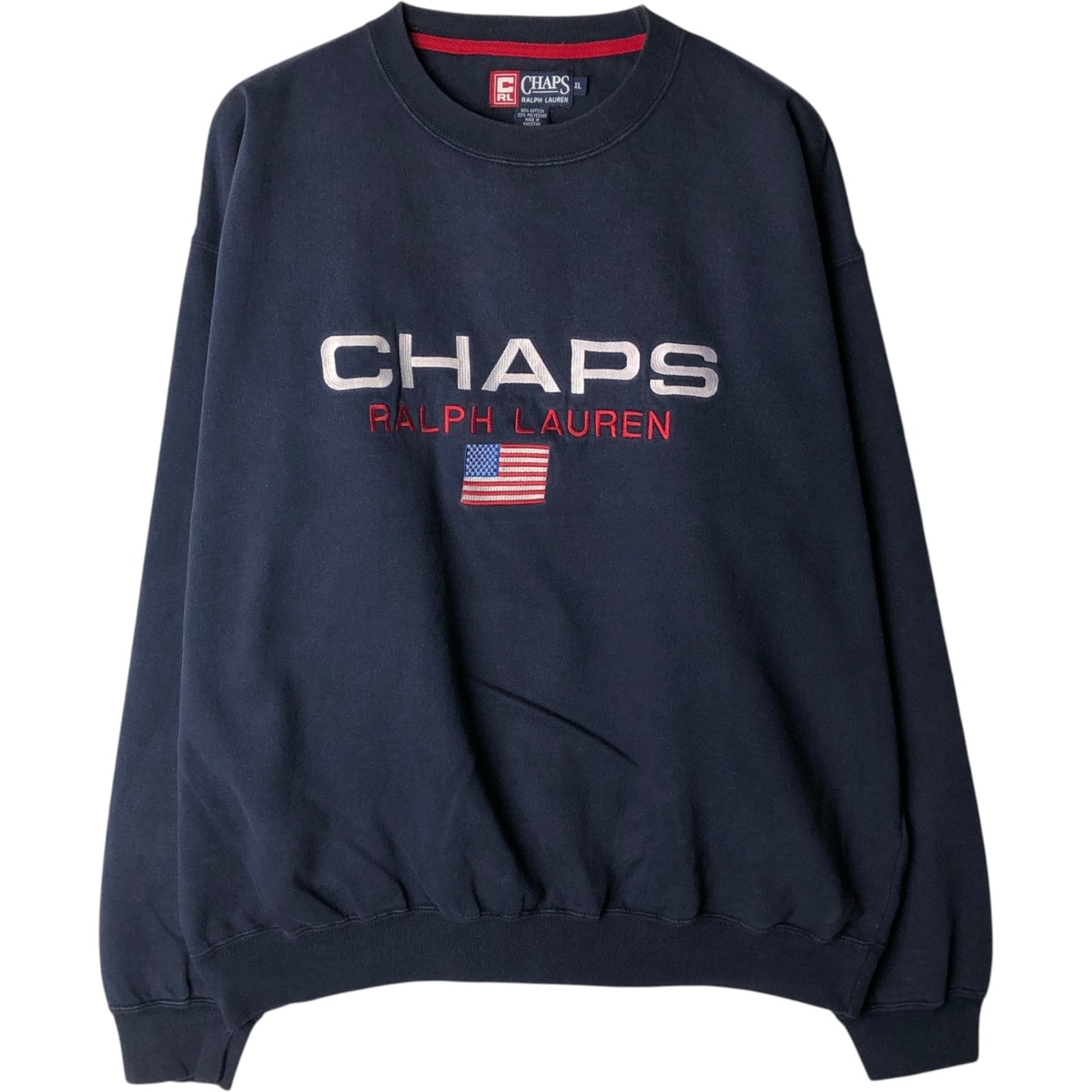 古着 ラルフローレン Ralph Lauren CHAPS チャップス 星条旗柄 ロゴスウェットシャツ トレーナー メンズXL相当/eaa630524