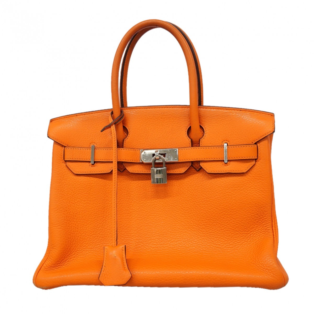 ★SALE【6gd5323】エルメス ハンドバッグ バーキン30 トゴ オレンジ シルバー金具 □G刻印【中古】レディース