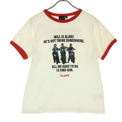 X-girl エックスガール ストレンジャー・シングス 未知の世界(STRANGER THINGS) コラボ 半袖 Tシャツ M アイボリー系