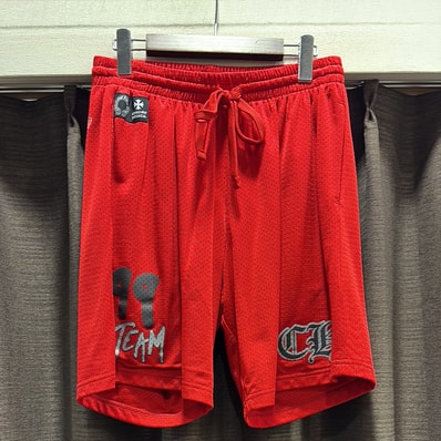 Chrome Hearts Matty Boy Team Print Mesh Half Pants "Red"
