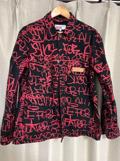 Supreme / Comme des Garçons SHIRT® Painted Canvas Chore Coat "Black"