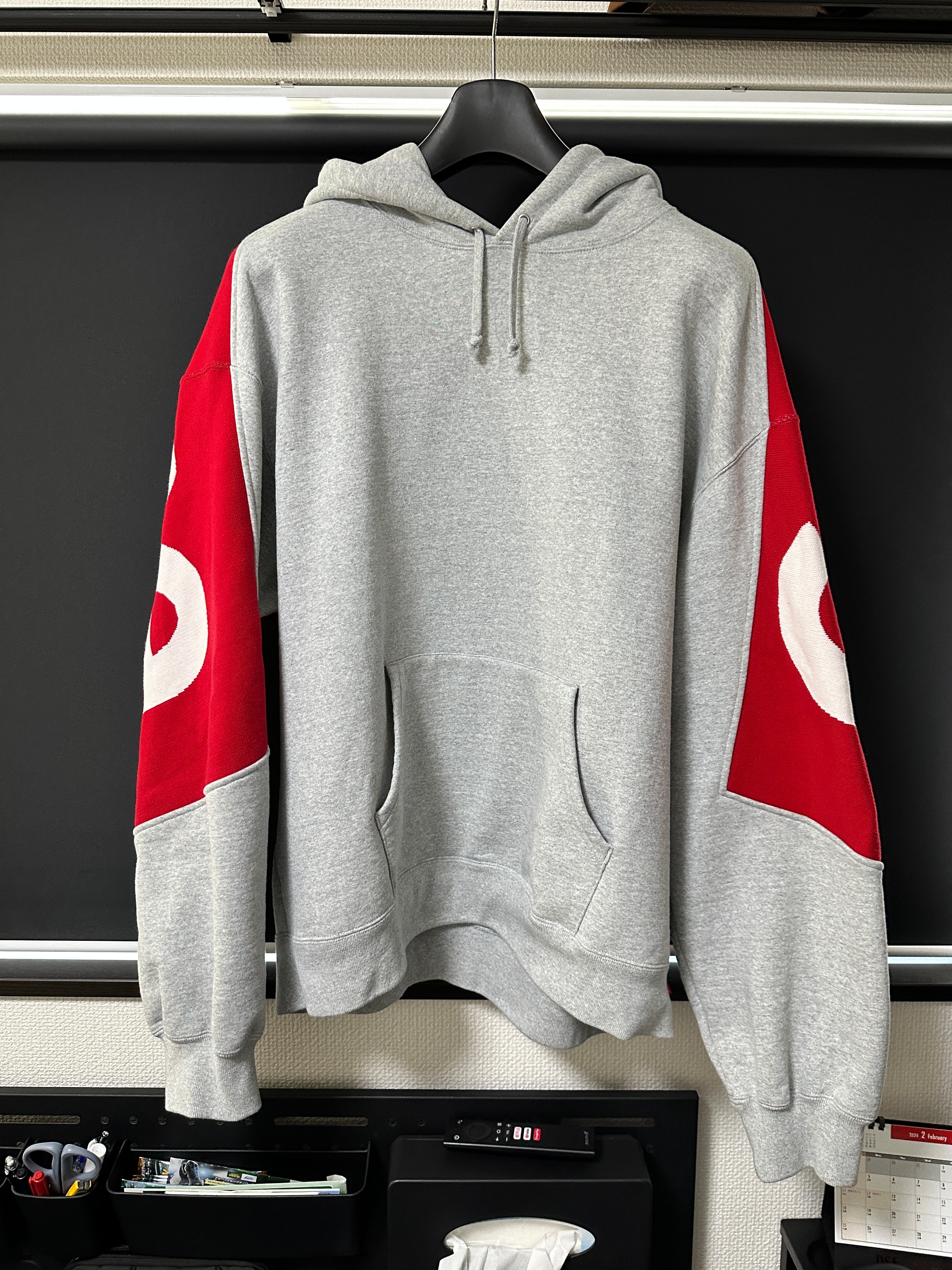 Supreme Big Logo Jacquard Hooded Sweatshirt "Heather Grey"