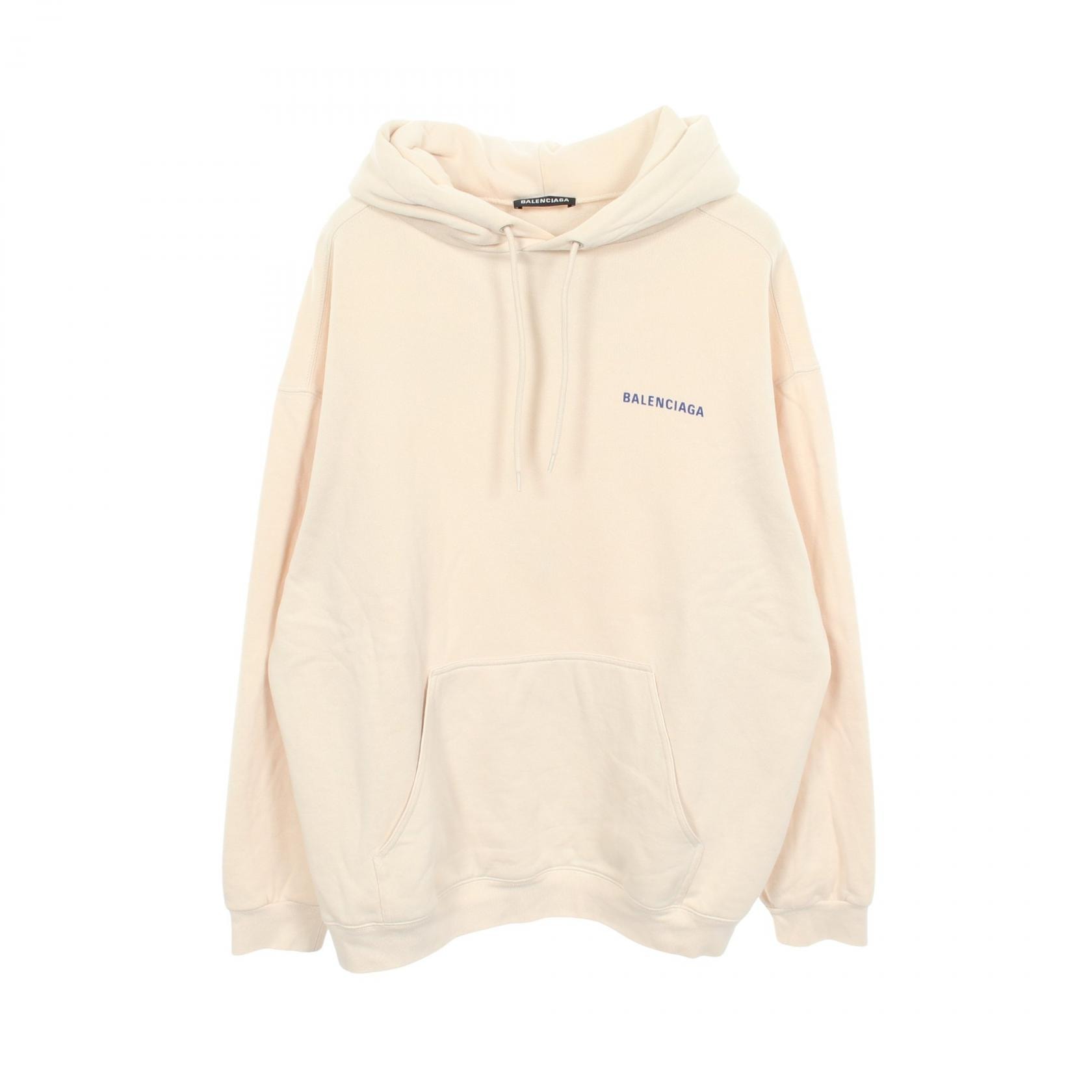 バレンシアガ BALENCIAGA ロゴプリント パーカー 衣料品 トップス コットン メンズ ベージュ系 600583 【中古】