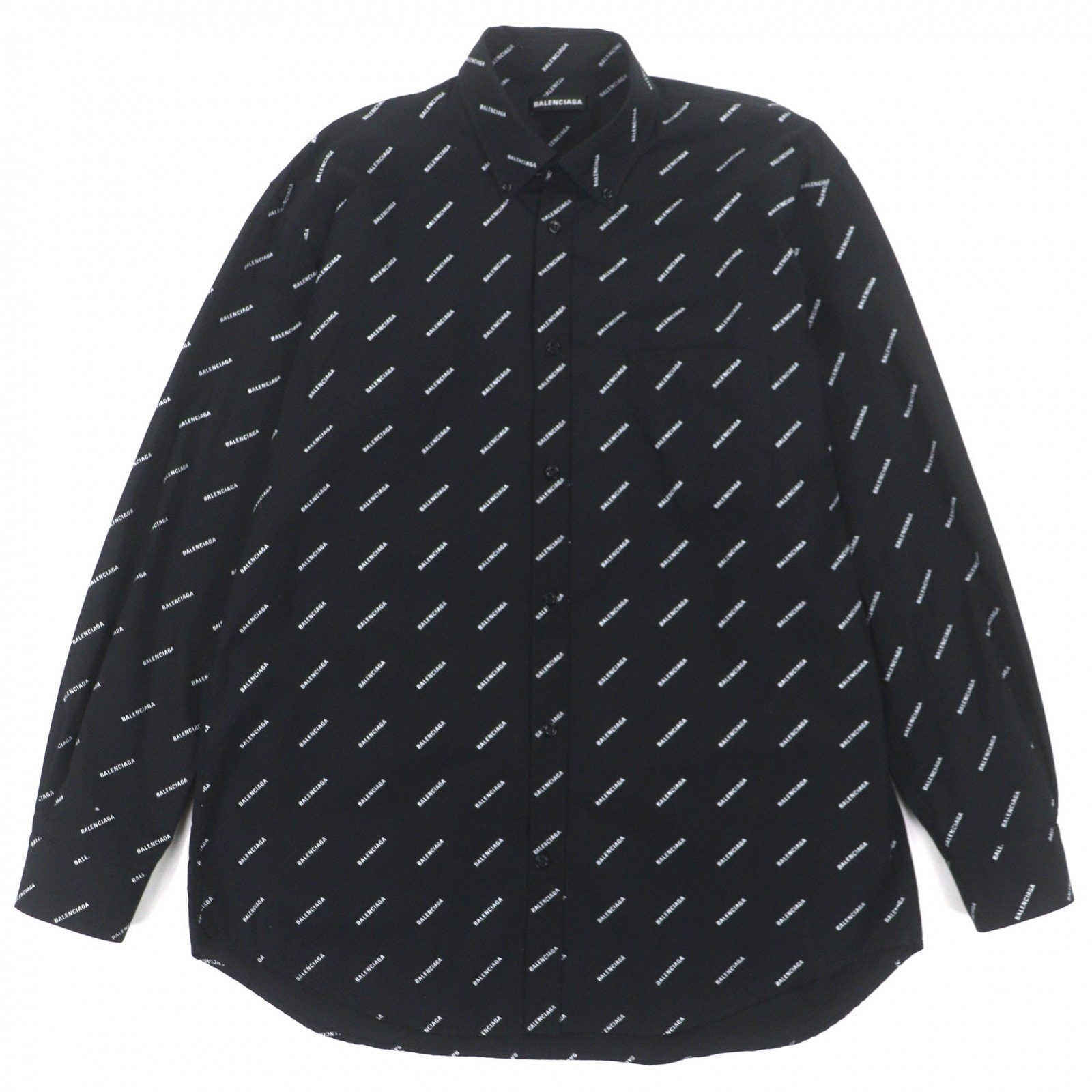 美品 バレンシアガ 長袖シャツ ブラック メンズ 38 534333