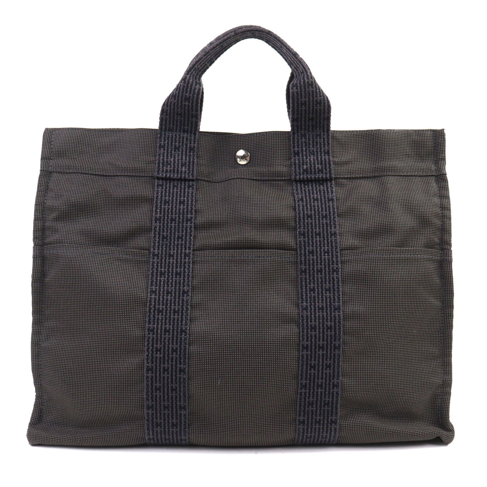 美品 エルメス トートバッグ エールライン MM グレー レディース