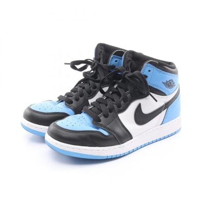 ナイキ NIKE AIR JORDAN 1 RETRO HIGH OG GS スニーカー 靴 レザー メンズ ブルー系 / ホワイト系 / ブラック系 FD1437 【中古】